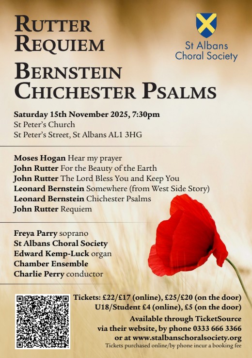 St Albans Choral Society: Nov 2025 Concert St Albans Choral Society: Nov 2025 Concert